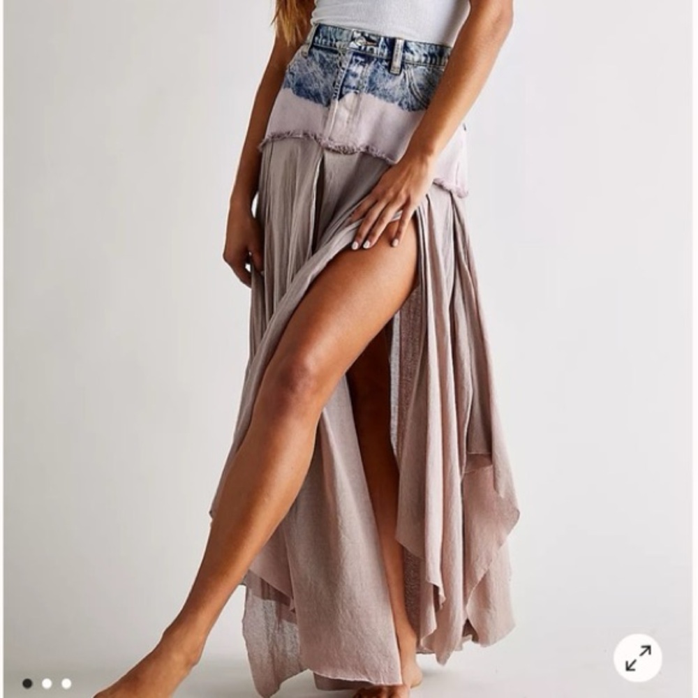 RARE FREE PEOPLE UNDER YOUR SPELL MAXI SKIRT | SIZE 8 (Medium ) - Picture 4 of 14